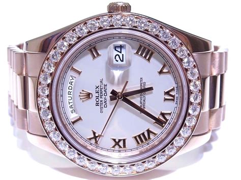 rose gold rolex day date president|18k presidential Rolex diamond bezel.